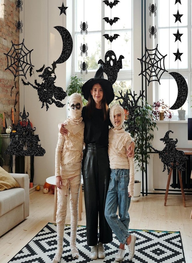 Incrizma Halloween Black Creepy Vintage Party Decorations - 12Pcs Hanging Streamers Garland,Bat Witch Spider Swirl Ceiling Outdoor Indoor Wall Decor Party Props,Porch Room Scary Supplies - Image 3
